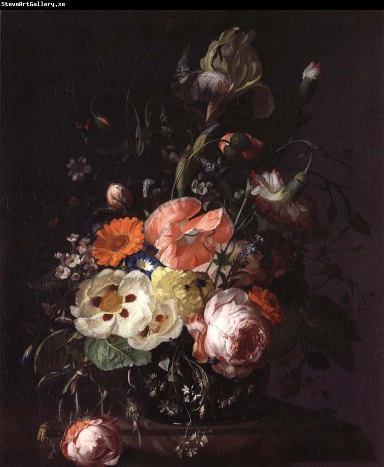 REMBRANDT Harmenszoon van Rijn Still Life with  with Flowers on a Marble Table Top